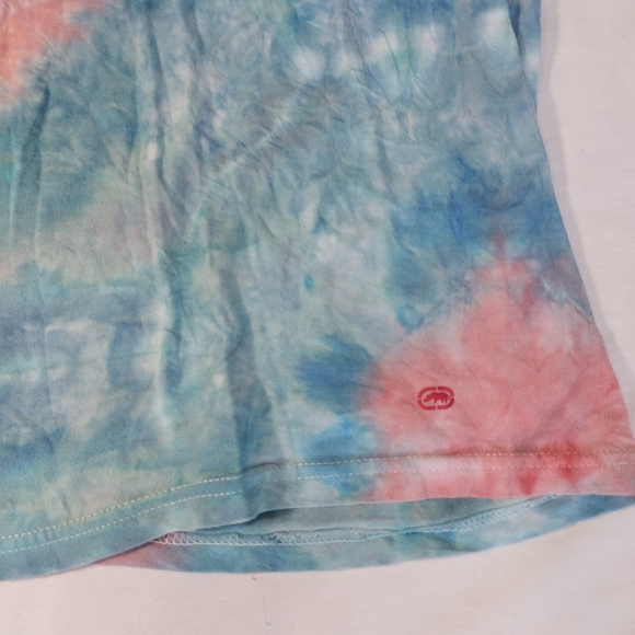 Ecko Unltd Pink Blue Tie Dye Short Sleeve V Neck T-Shirt, Medium - Picture 4 of 9